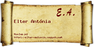 Elter Antónia névjegykártya